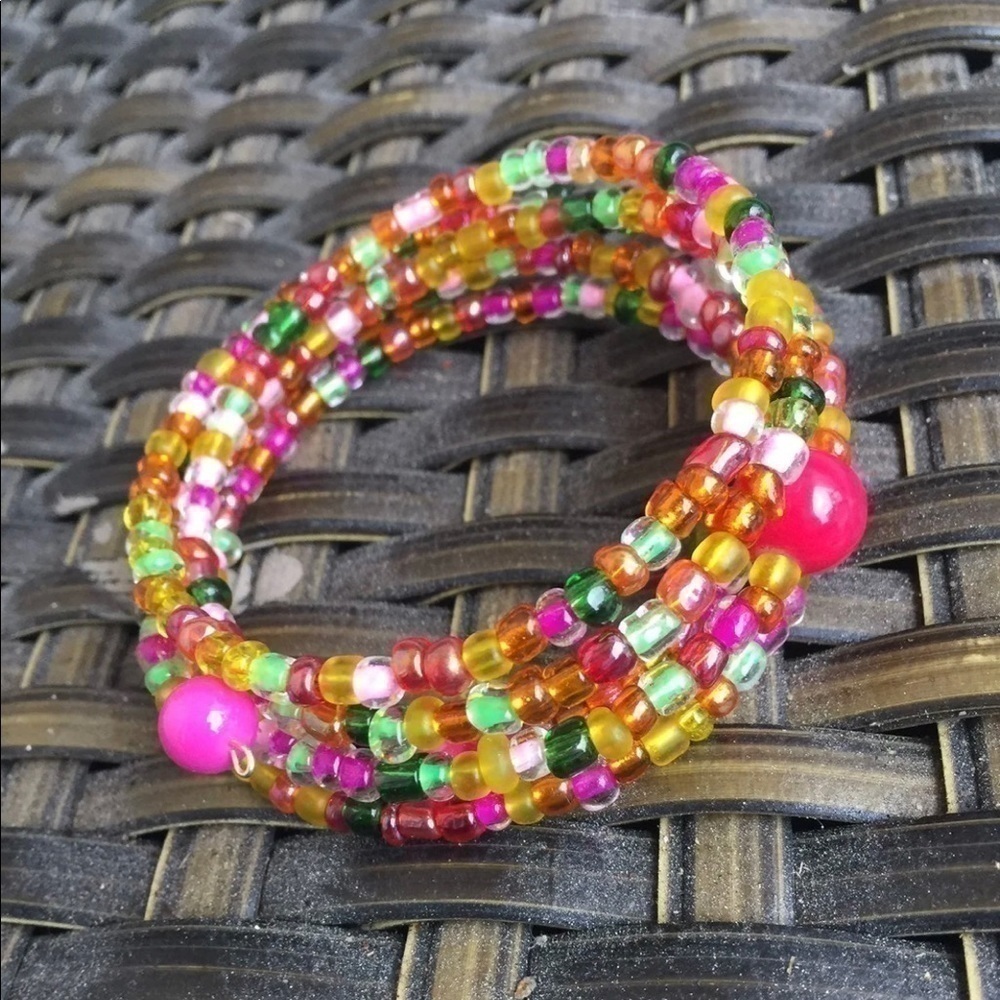 Memory wire handmade multicolor bracelet for women